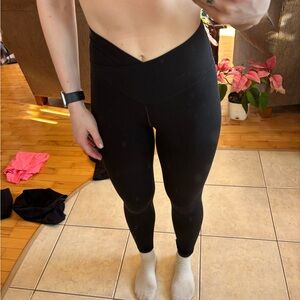 Aerie cross-over Black High-Waisted Leggings